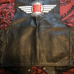 March of dimes Black Leather Vest